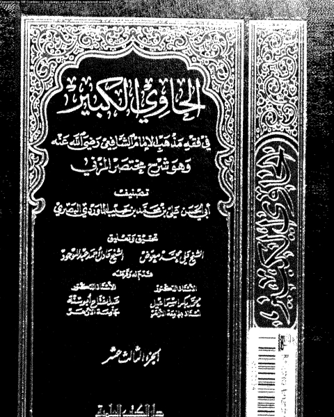 كتاب الحاوي الكبير وهو شرح مختصر المزني - الجزء الثالث عشر لـ أبي الحسن علي بن محمد بن حبيب الماوردي